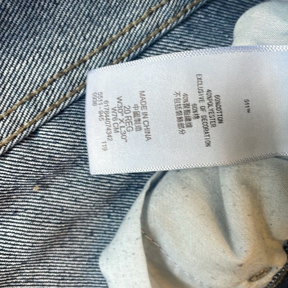 Levi's 511 Slim Fit Jeans Dark Wash Denim Mens 30x30 Basic Casual Vintage - Picture 4 of 10